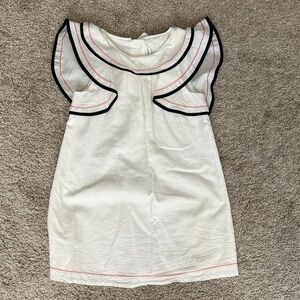 Janie and Jack White Dress with Black and Pink Accents